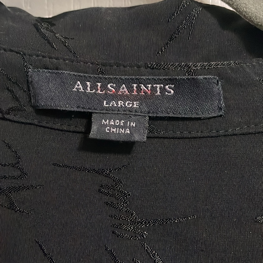 All Saints Tilly Valentine Black Asymmetric Midi Dress Gothic Minimalist Goth - Picture 5 of 7